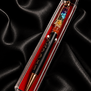 Seven Chakra Stones Pen | Premium Crystal Pen with Natural Gemstones