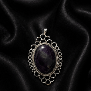 925 Silver Black Tourmaline Pendant – Natural Protection & Grounding Crystal Pendant